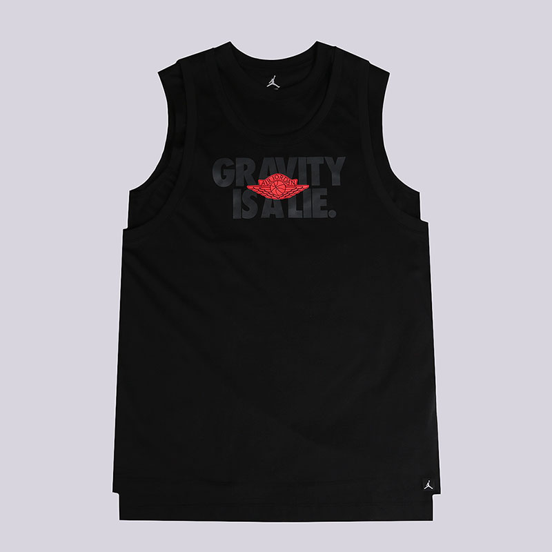 мужская черная майка Jordan Sportswear Double Layer Herren-T-Shirt 916031-010 - цена, описание, фото 1